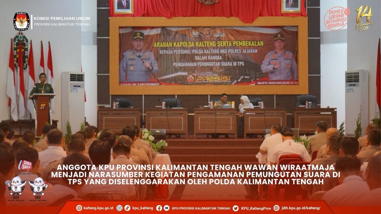 Narasumber dalam Kegiatan Pembekalan Personel BKO PAM TPS Polres jajaran Polda Kalteng