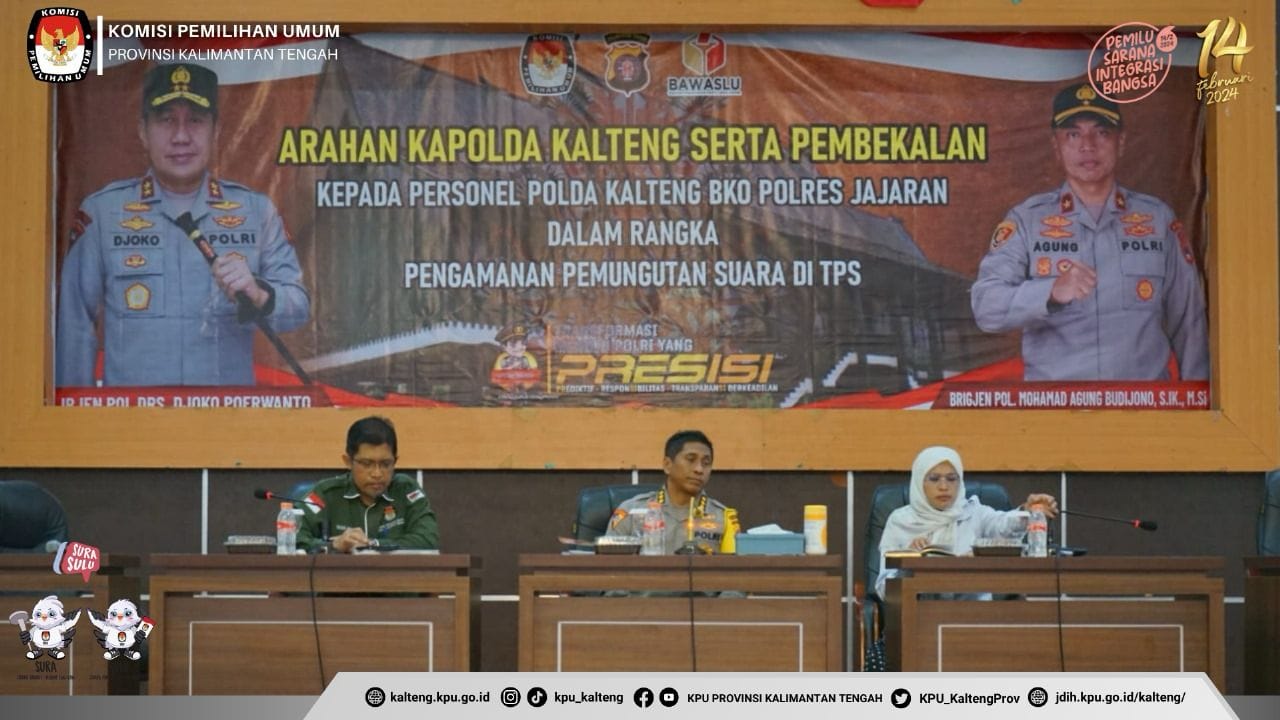 Narasumber dalam Kegiatan Pembekalan Personel BKO PAM TPS Polres jajaran Polda Kalteng