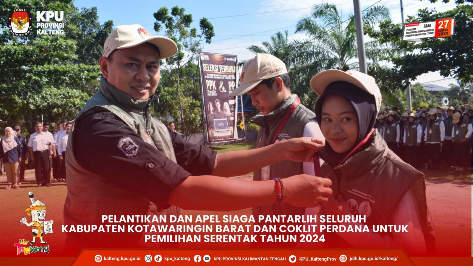 Pelantikan dan Apel Siaga Petugas Pantarlih di Kabupaten Kotawaringin Barat