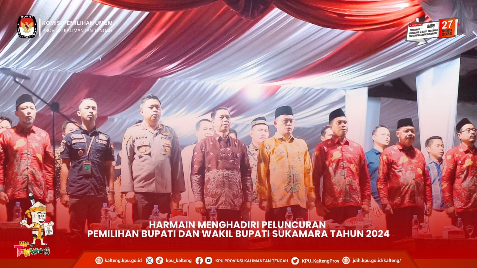 Menghadiri Peluncuran Pemilihan Bupati dan Wakil Bupati Kabupaten Sukamara Tahun 2024