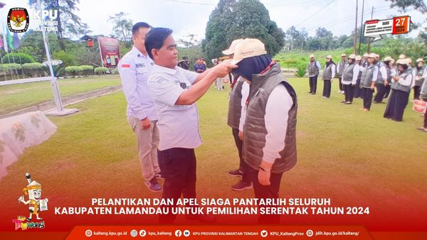 Pelantikan dan Apel Siaga Petugas Pantarlih di Kabupaten Lamandau