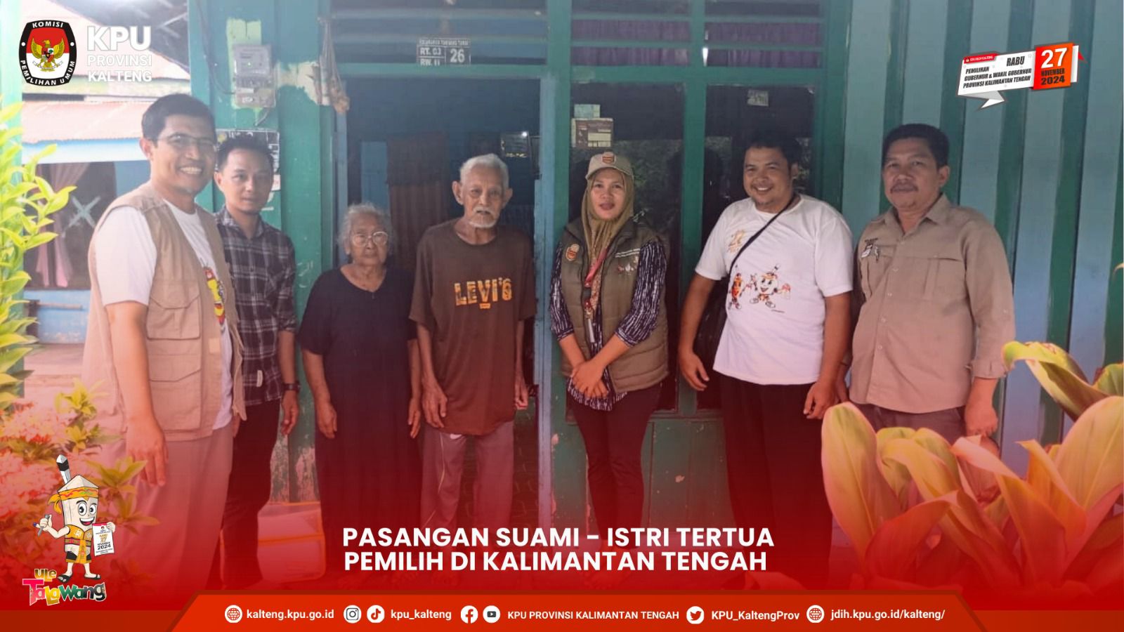 Pasangan Suami-Istri Pemilih Tertua di Kalimantan Tengah