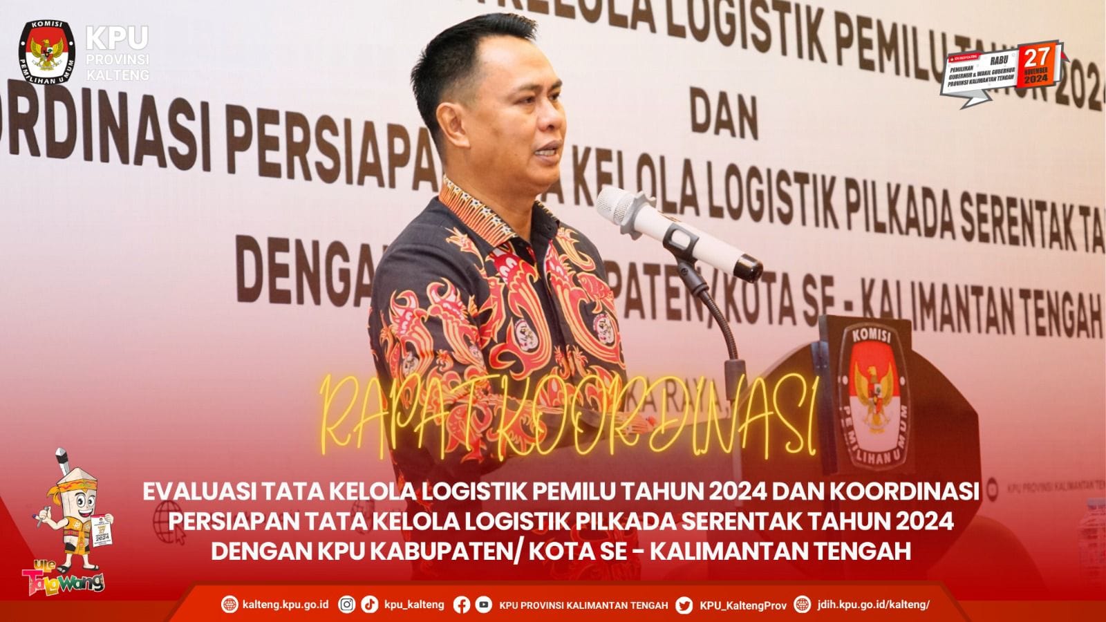 Rakor Evaluasi Tata Kelola Logistik Pemilu dan Persiapan Tata Kelola Logistik Pilkada Tahun 2024