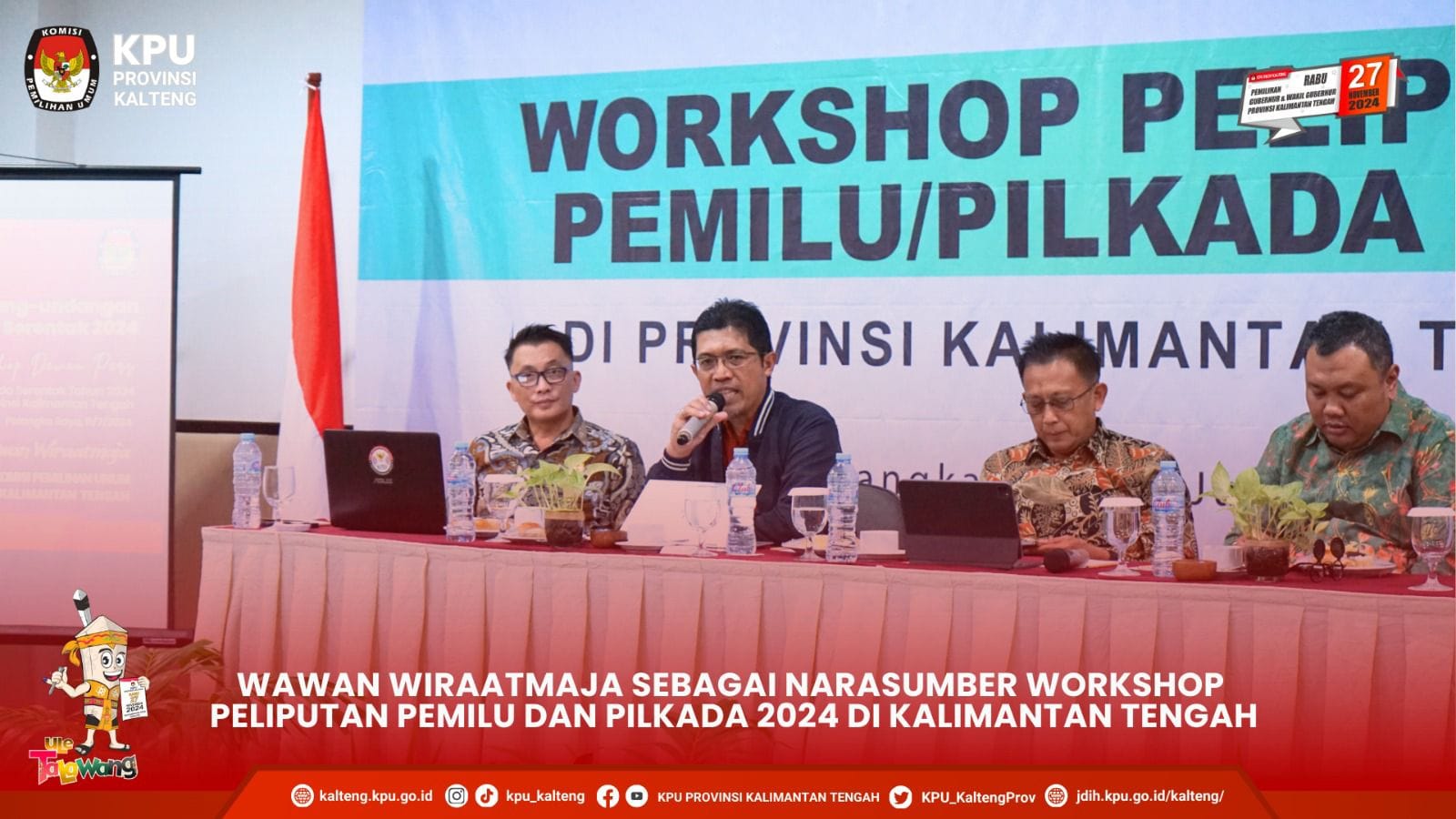 Narasumber Workshop Peliputan Pemilu dan Pilkada 2024 di Kalimantan Tengah
