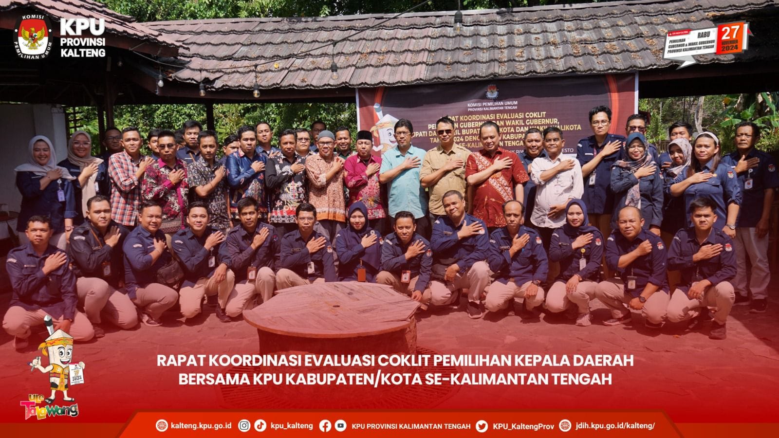 Rakor Evaluasi Coklit Pemilihan Serentak Tahun 2024 dengan KPU Kabupaten/ Kota se - KalTeng