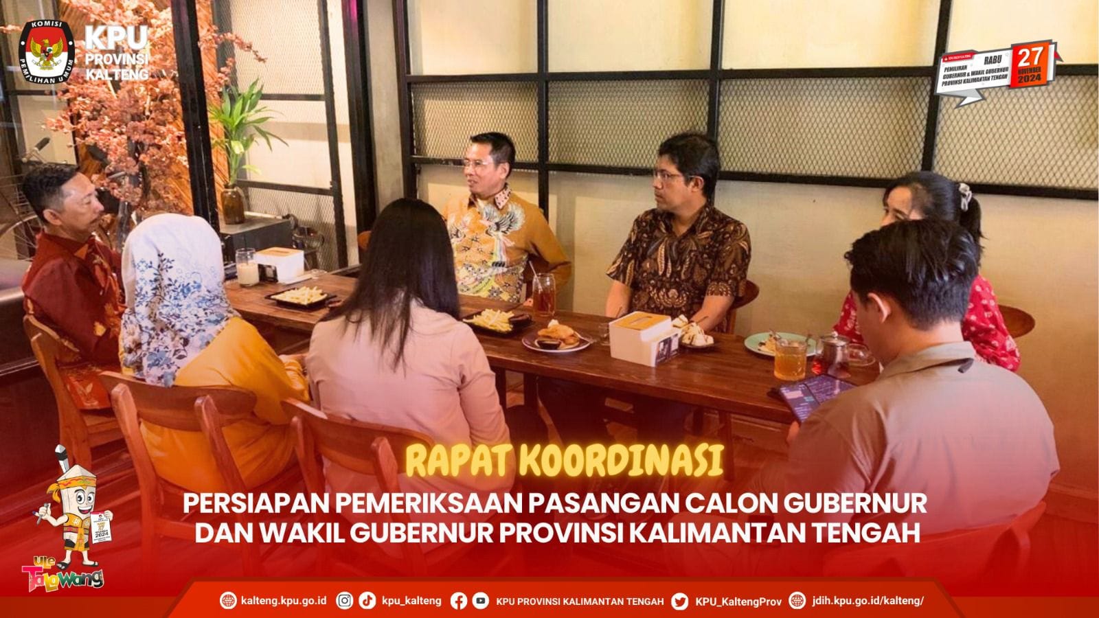 Rakor Persiapan Rikes Pasangan Calon Gubernur dan Wakil Gubernur Prov. Kalteng Tahun 2024