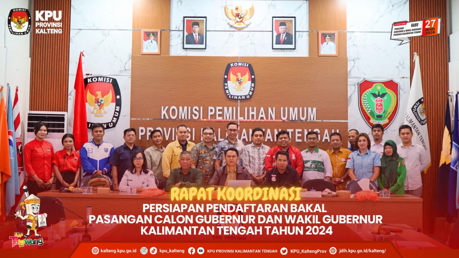 Rakor Persiapan Pendaftaran Bakal Pasangan Calon Gubernur dan Wakil Gubernur Kalimantan Tengah 2024