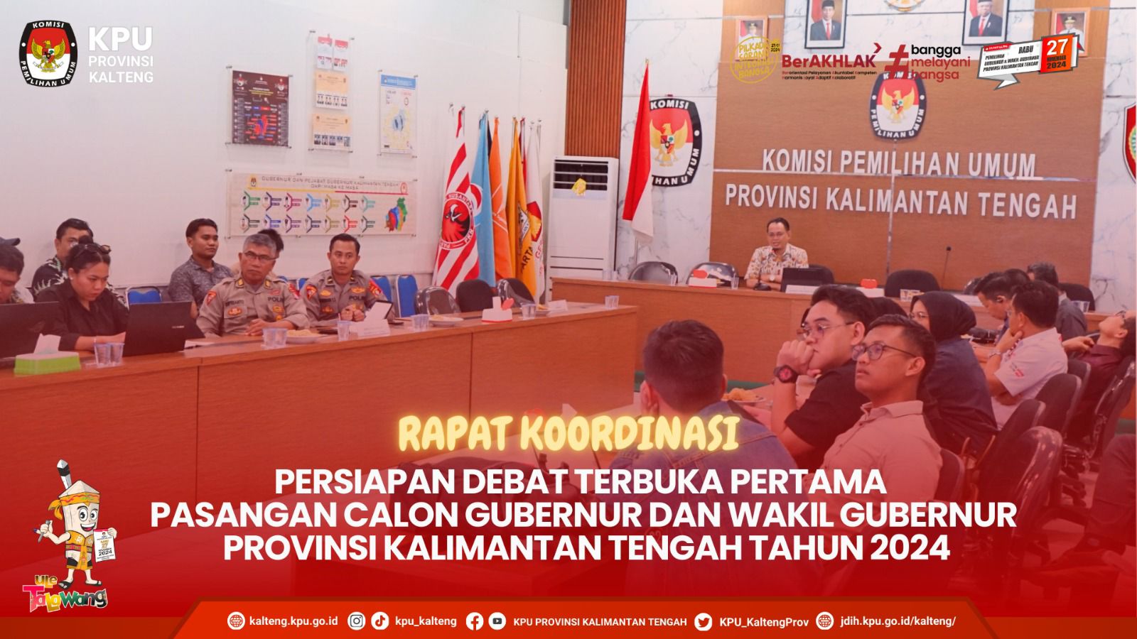 Rakor Persiapan Debat Terbuka 1 Pasangan Calon Gubernur dan Wakil Gubernur Kalteng Tahun 2024