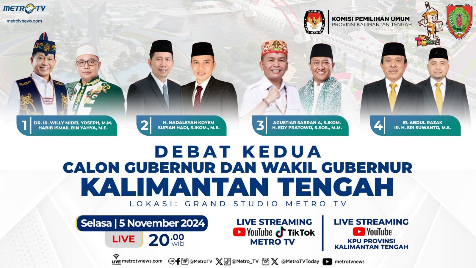 Debat Publik Kedua Pasangan Calon Gubernur dan Wakil Gubernur Kalimantan Tengah Tahun 2024