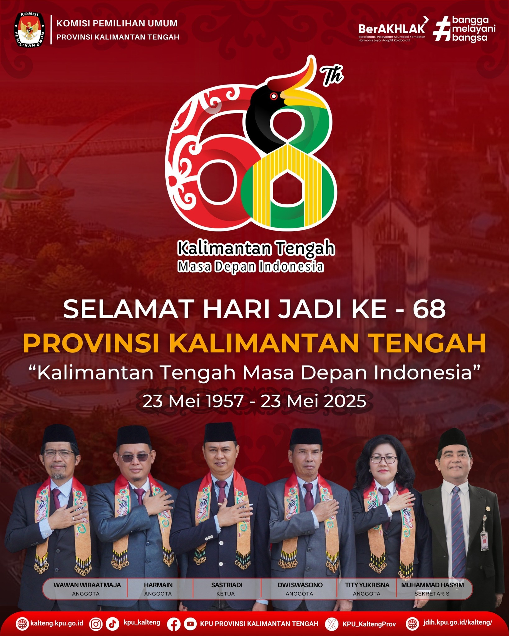 Selamat Hari Jadi Provinsi Kalimantan Tengah ke - 68 Tahun