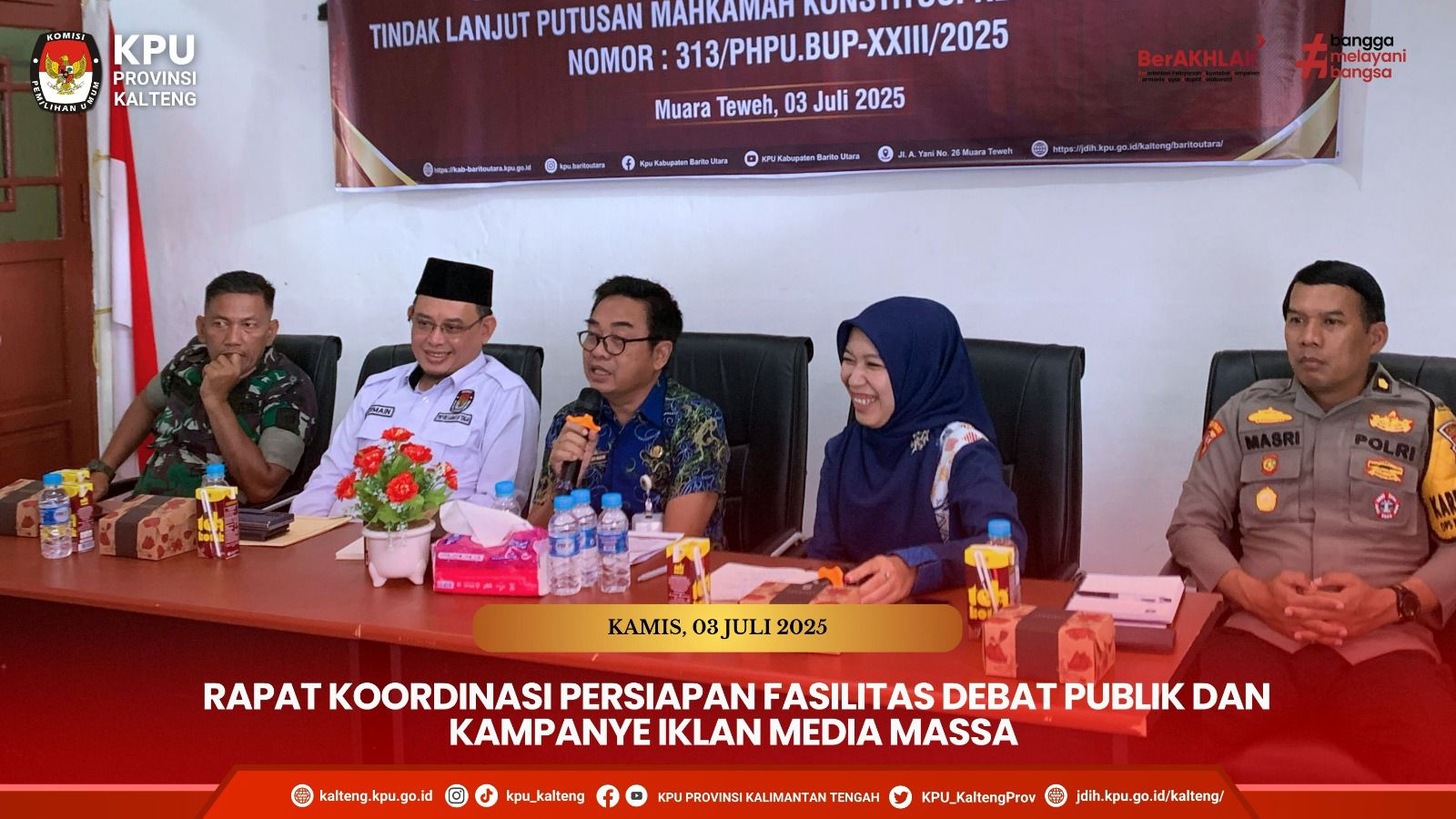 Rakor Persiapan Fasilitas Debat Publik dan Kampanye Iklan Media Massa KPU Kabupaten Barito Utara