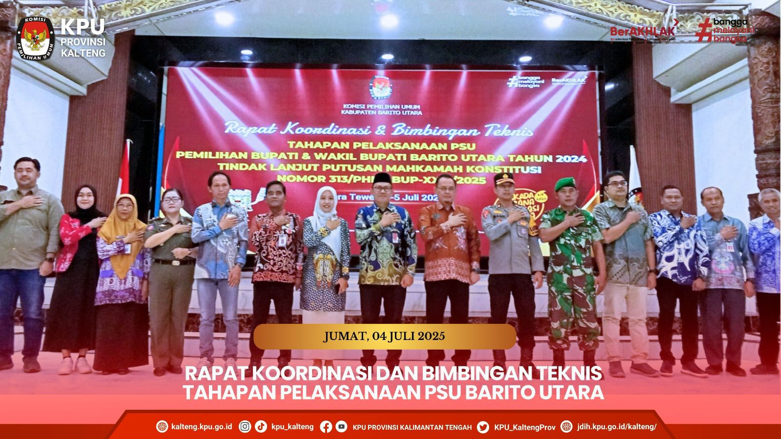 Rakor dan Bimtek pada Tahapan Pelaksanaan PSU Bupati dan Wakil Bupati Barito Utara Tahun 2024