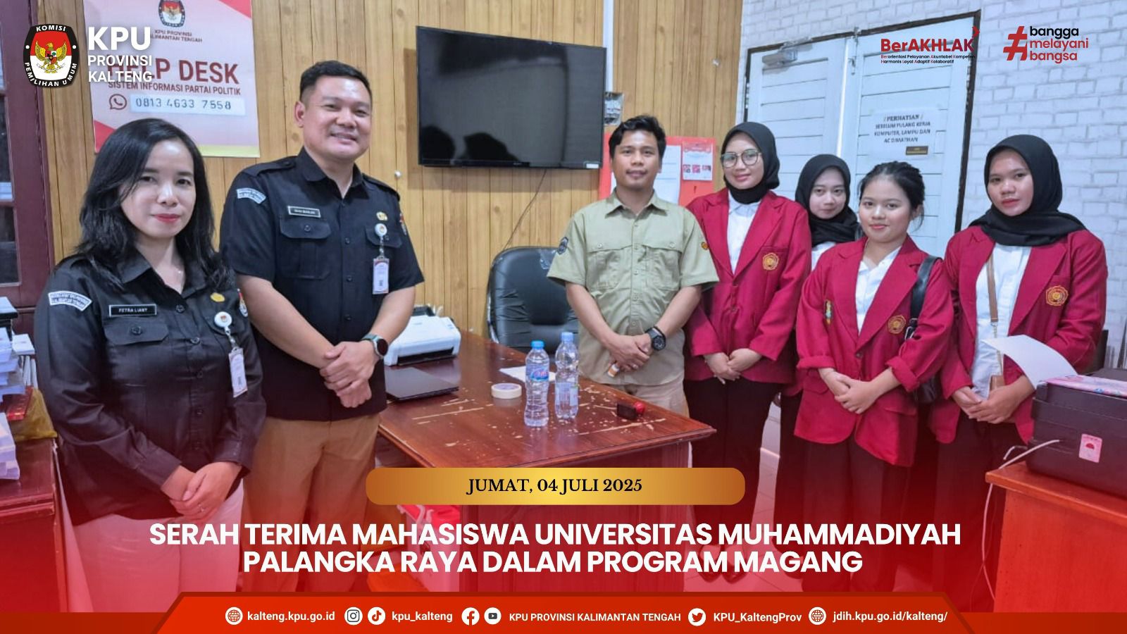 Serah Terima Mahasiswa Magang dari Universitas Muhammadiyah Palangka Raya