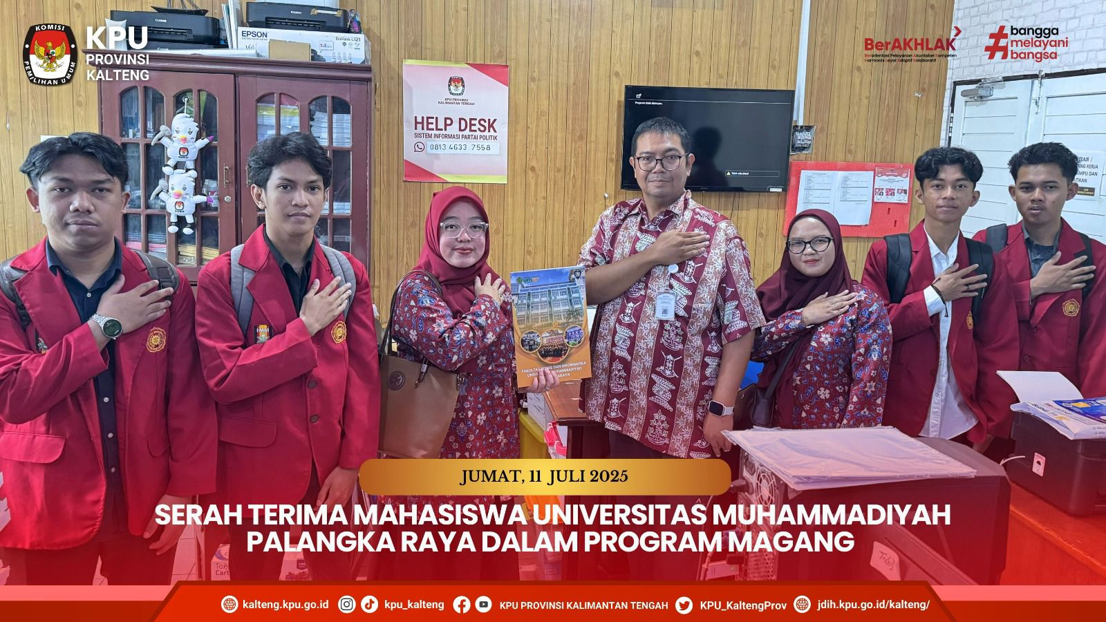 Serah Terima Mahasiswa Magang dari Universitas Muhammadiyah Palangka Raya