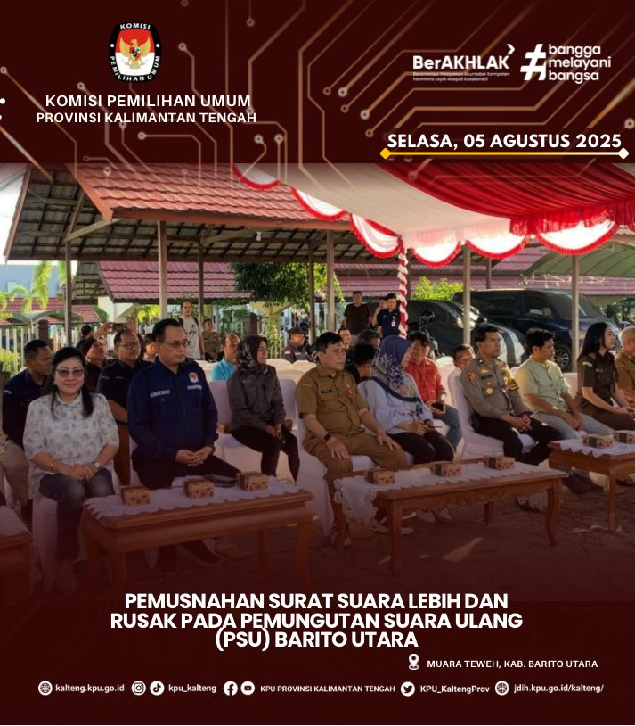Pemusnahan Surat Suara Lebih dan Rusak PSU Barut Tahun 2024 Tindak Lanjut Putusan MK