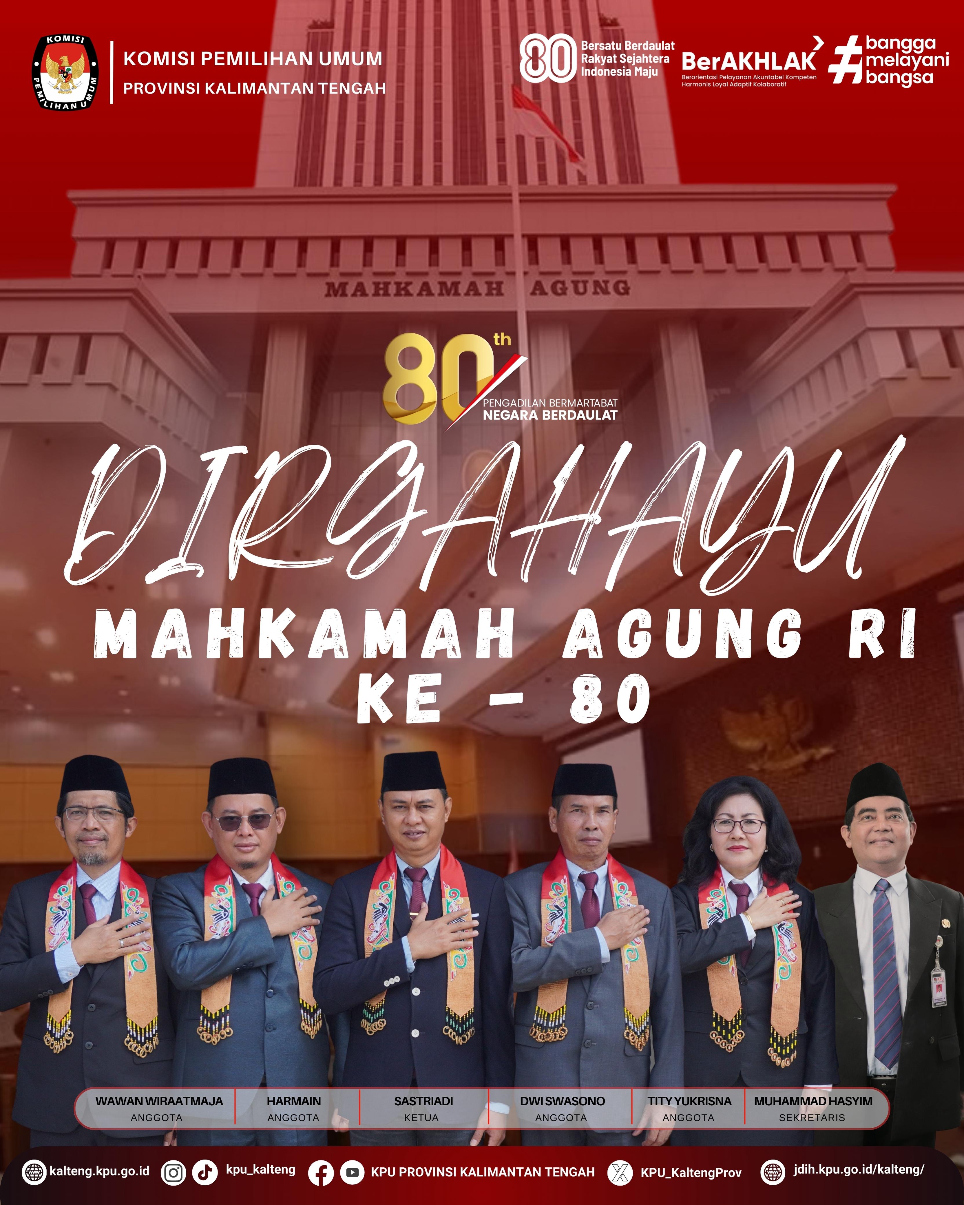 Dirgahayu Mahkamah Agung  Ke - 80 Tahun