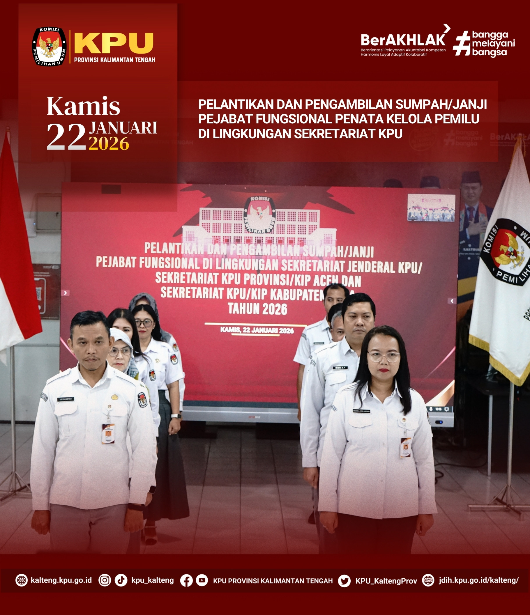Pelantikan dan Pengambilan Sumpah/Janji Pejabat Fungsional Penata Kelola Pemilu