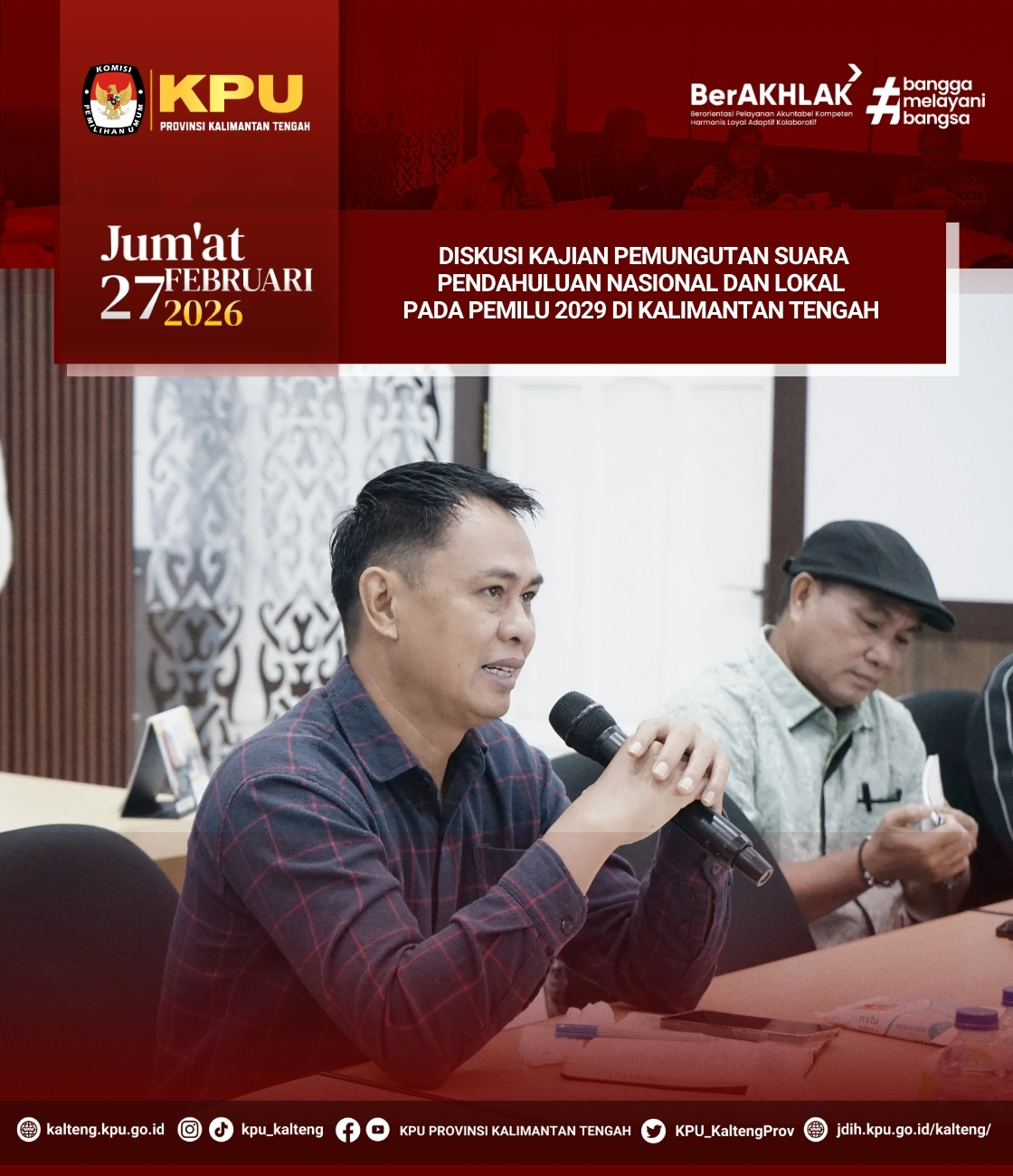 Diskusi Kajian Pemungutan Suara Pendahuluan Nasional dan Lokal pada Pemilu 2029 di Kalimantan Tengah
