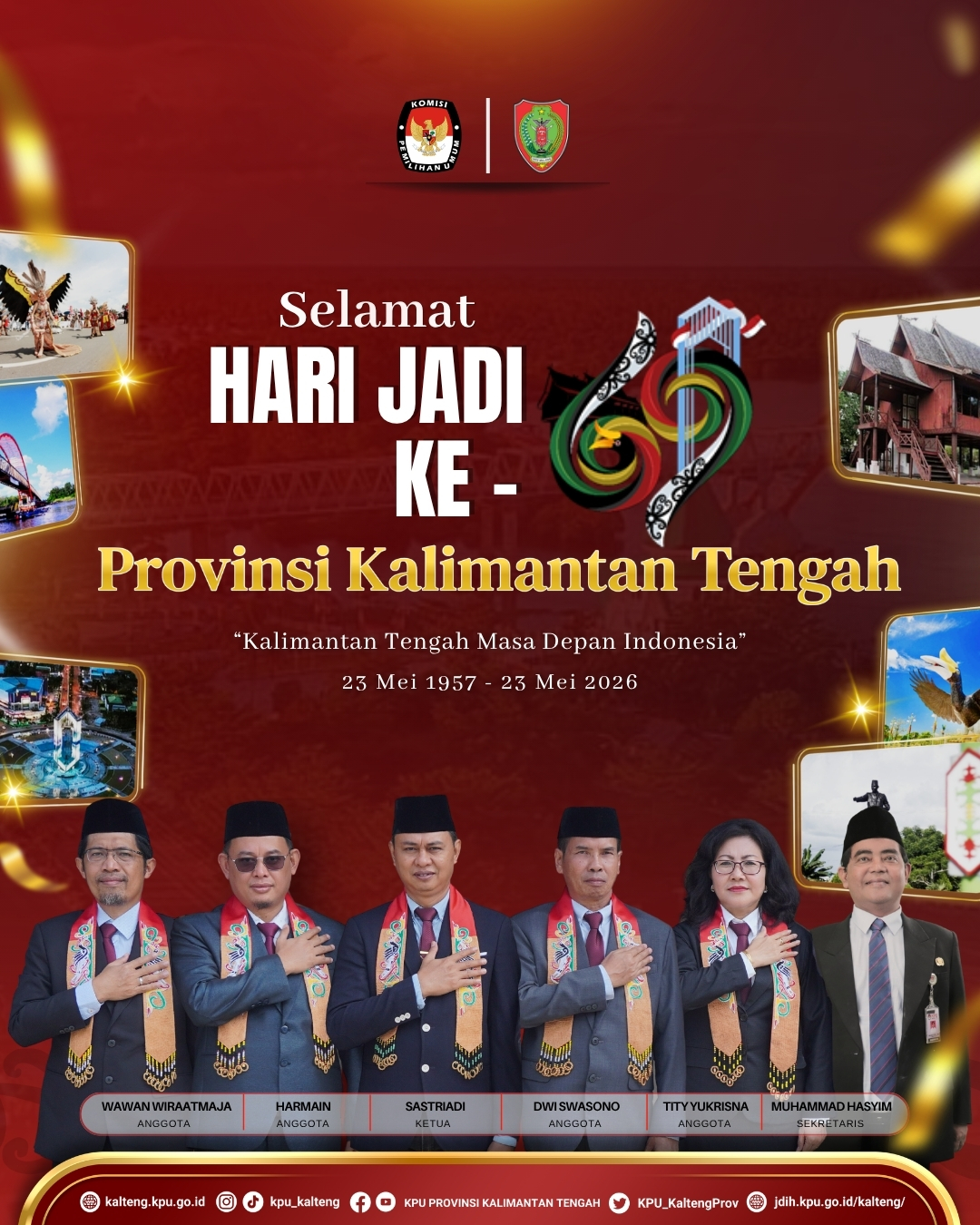 Selamat Hari Jadi ke-69 Provinsi Kalimantan Tengah 24 Mei 2026