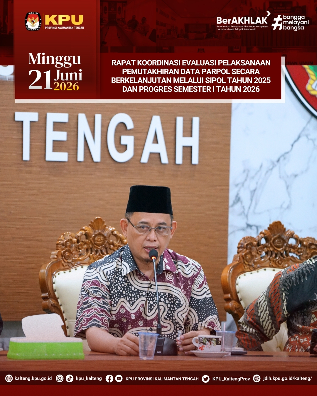 Rakor Evaluasi pelaksanaan pemutakhiran data parpol secara berkelanjutan melalui sipol