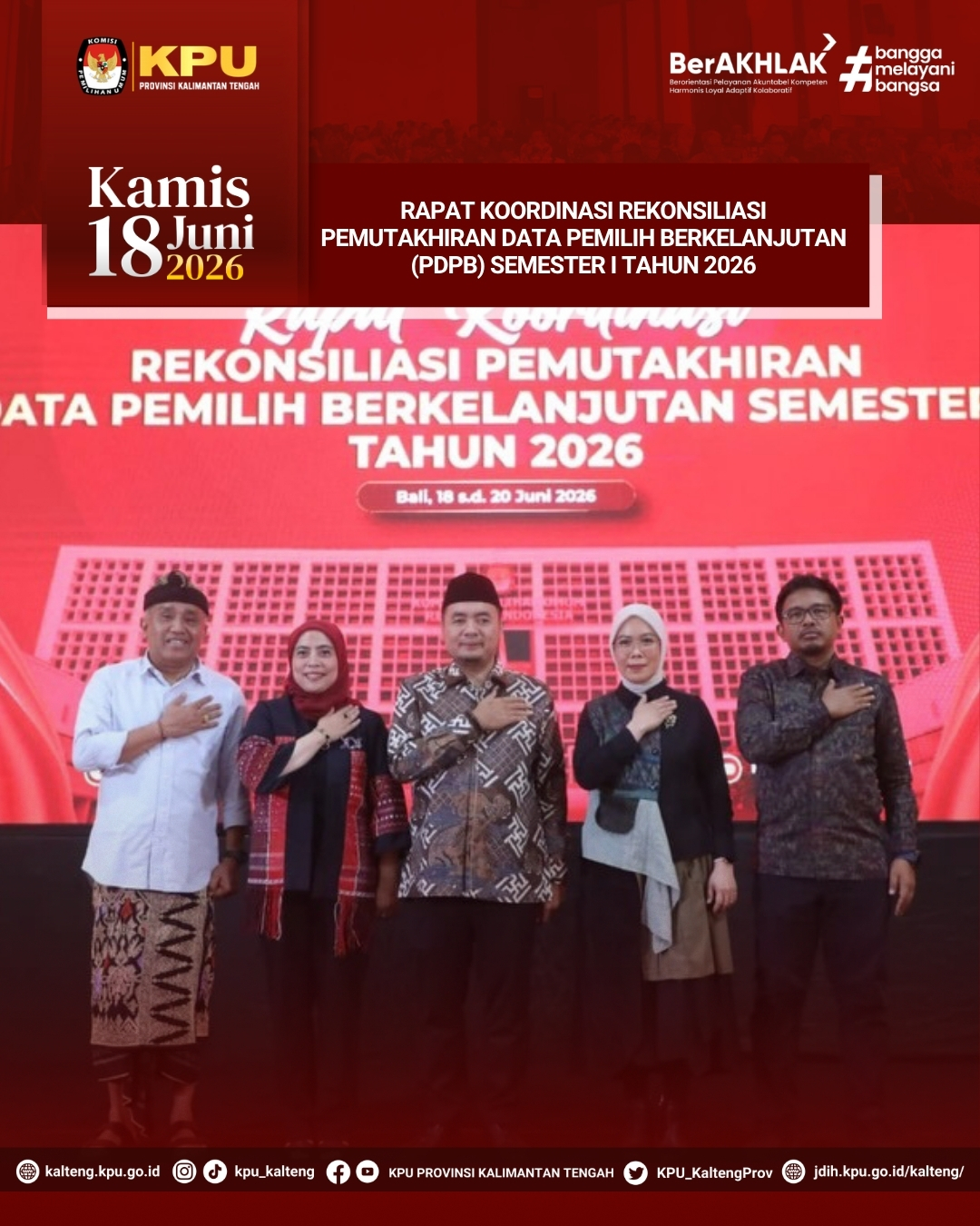 Rapat Koordinasi Rekonsiliasi Pemutakhiran Data Pemilih Berkelanjutan (PDPB) Semester I Tahun 2026